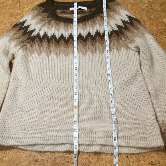 BNGI Brown Mohair Blend Fair Isle Sweater Sz M - Picture 10 of 12